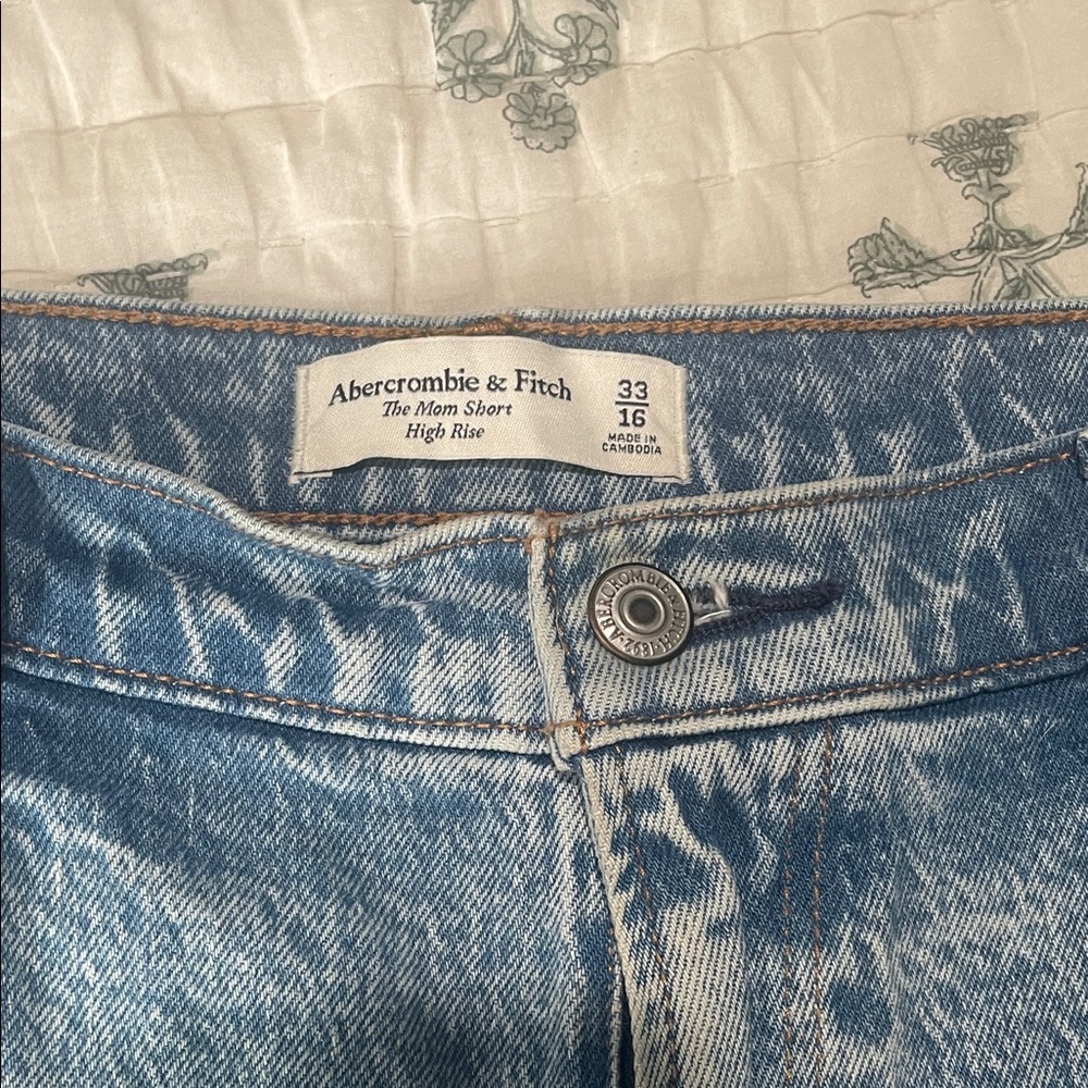 Abercrombie & Fitch Blue Denim Mom Shorts